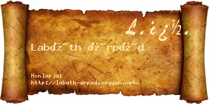 Labáth Árpád névjegykártya