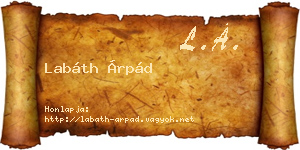 Labáth Árpád névjegykártya