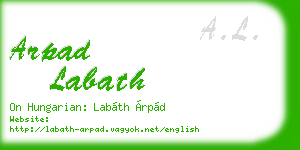 arpad labath business card