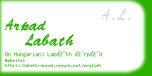 arpad labath business card